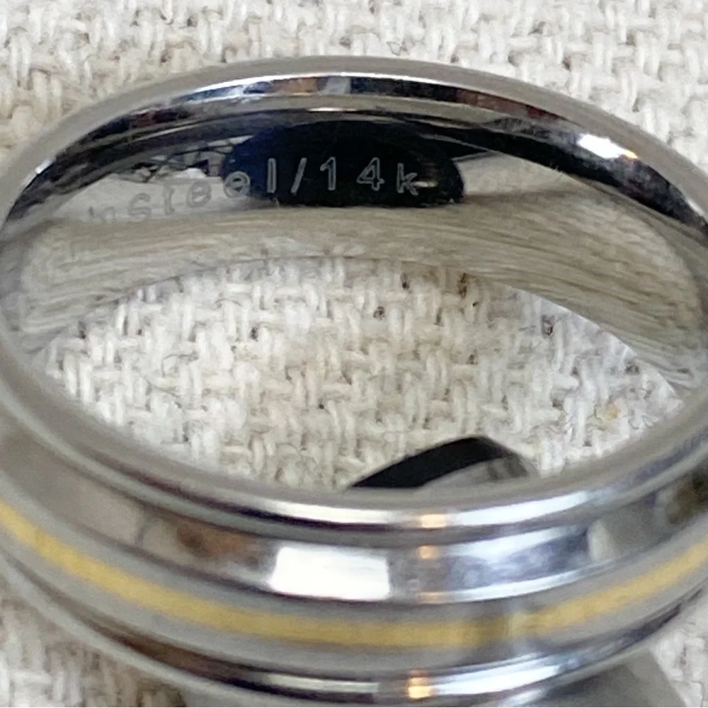 Triton Stainless steel/14k band ring